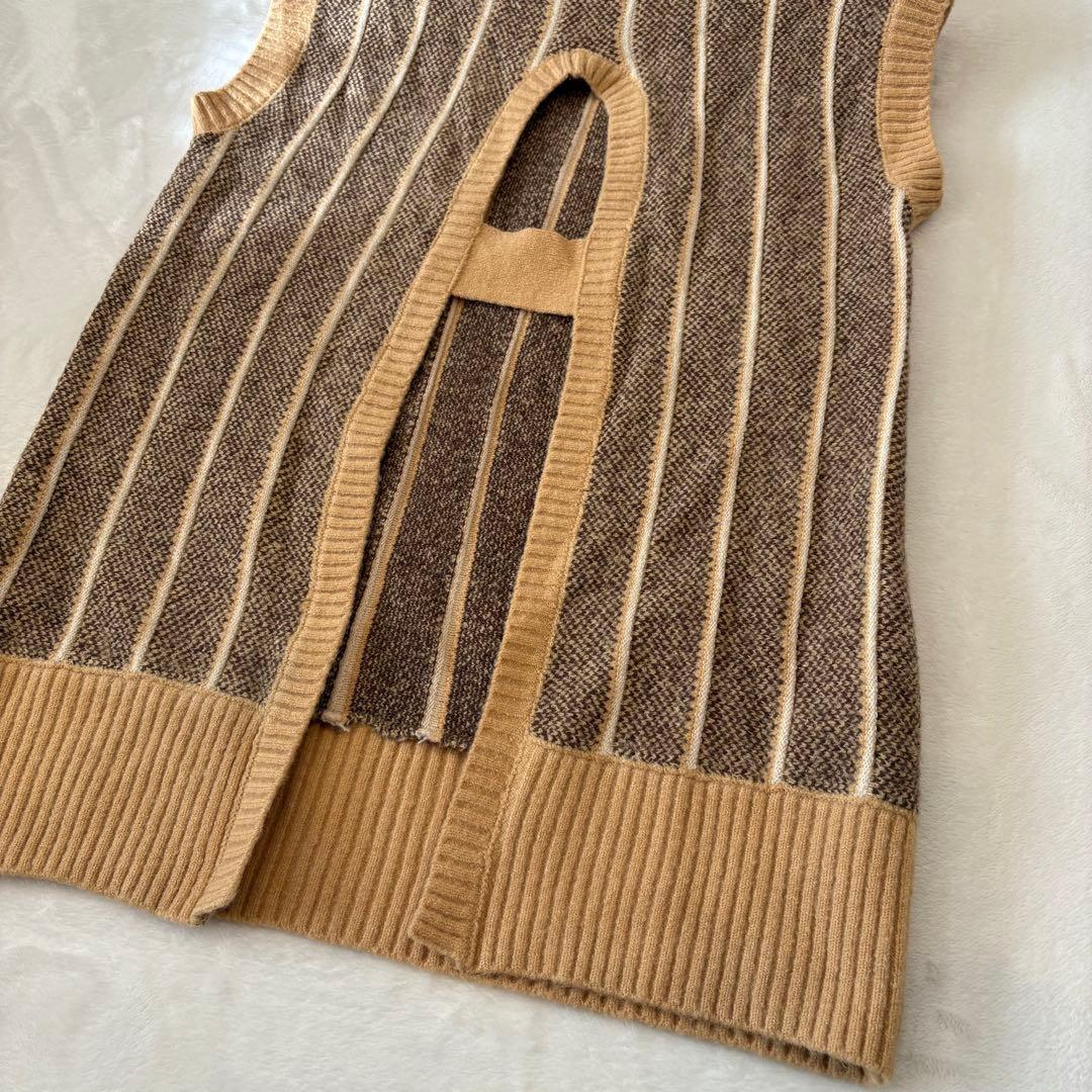 .フォルクシー　ニットベスト　ノースリーブ　茶色　ブラウン　重ね着　きれいめ 10