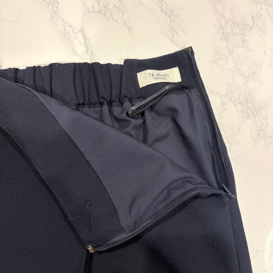 テチチ ラップ風 タイト ロングスカート 紺色　ネイビー きれいめ　フリーサイズ 6