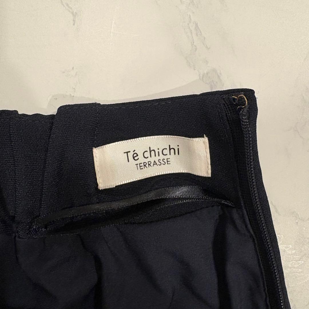 テチチ ラップ風 タイト ロングスカート 紺色　ネイビー きれいめ　フリーサイズ 7