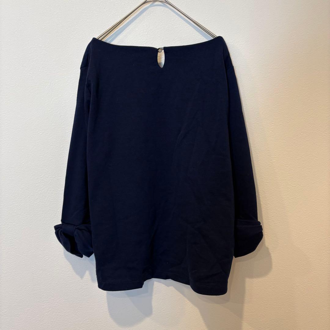 au milieu de... ブラウス　七分袖 リボン ネイビー　紺 L 7