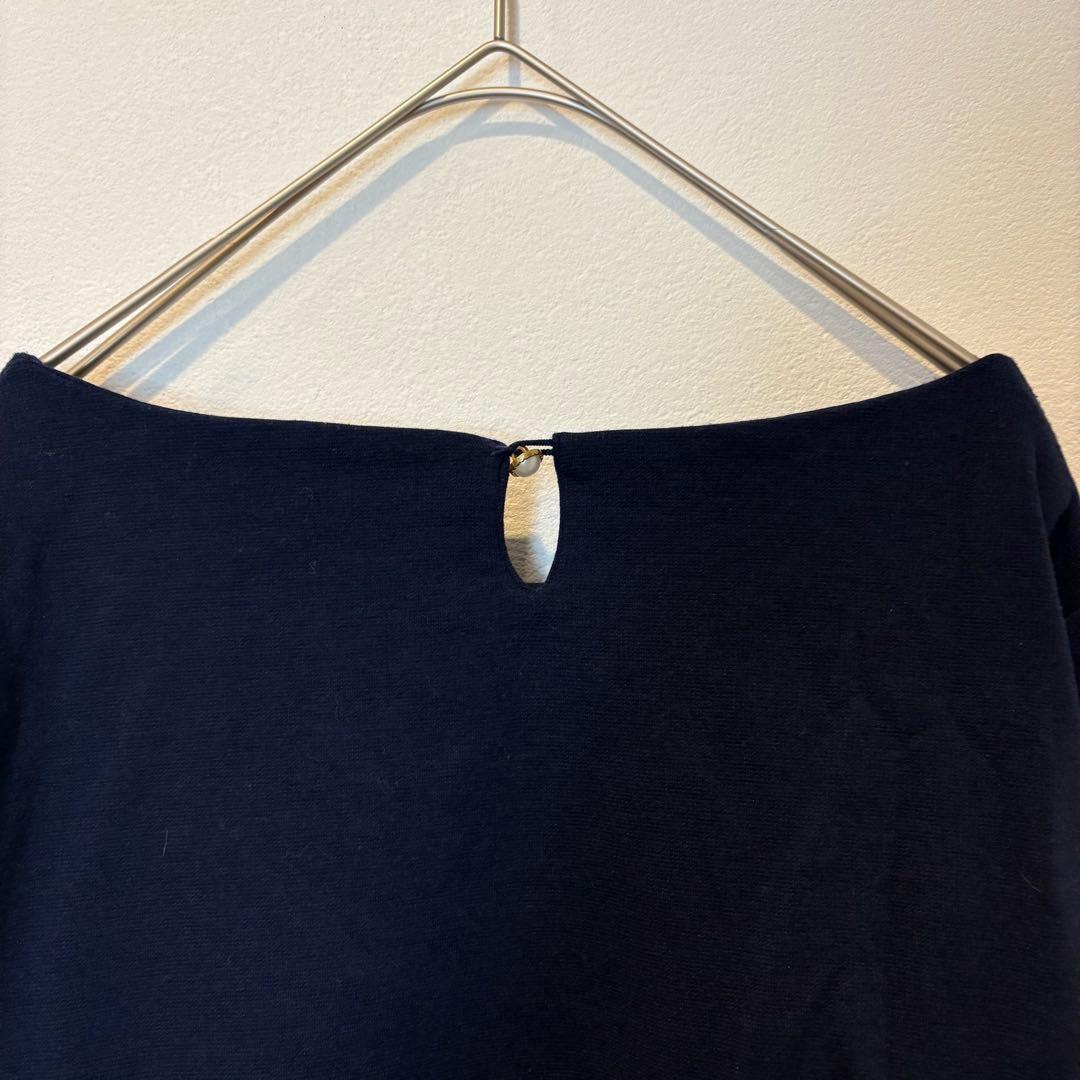 au milieu de... ブラウス　七分袖 リボン ネイビー　紺 L 8