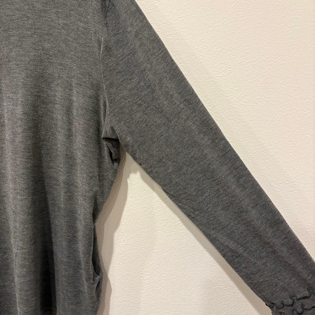 Chamois 長袖カットソー フリル ネック グレー L相当 上品　かわいい 4