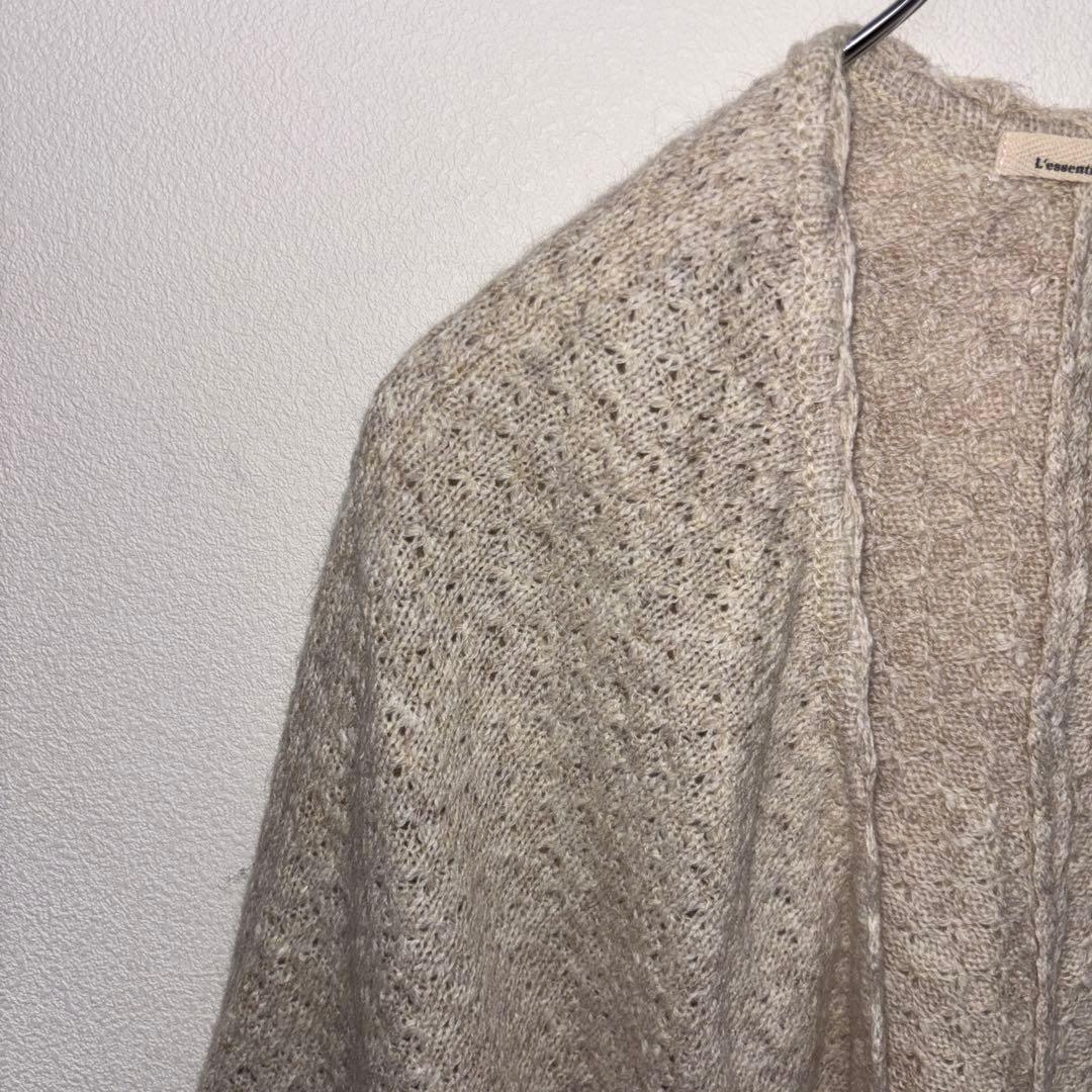L'essentiel devie ベージュFアンゴラ混ニットポンチョd654 4