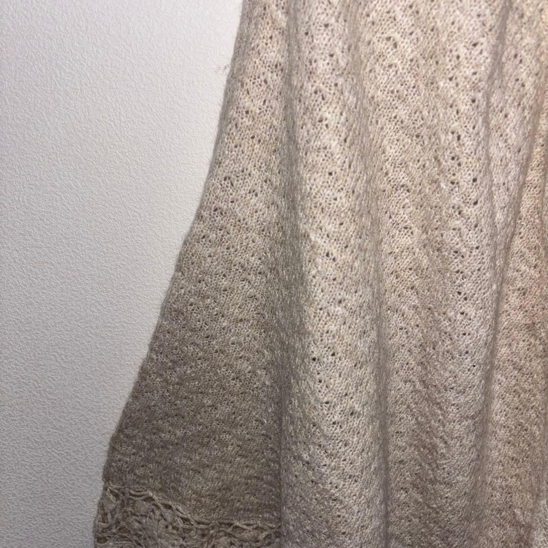 L'essentiel devie ベージュFアンゴラ混ニットポンチョd654 5