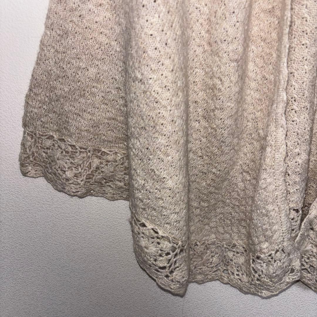 L'essentiel devie ベージュFアンゴラ混ニットポンチョd654 6