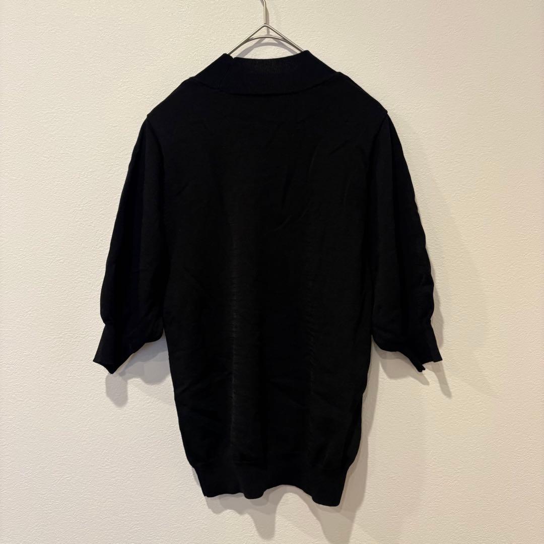 エヌドット ニットトップス　Tシャツ　ハイネック 五分袖 黒 ブラック　M 4