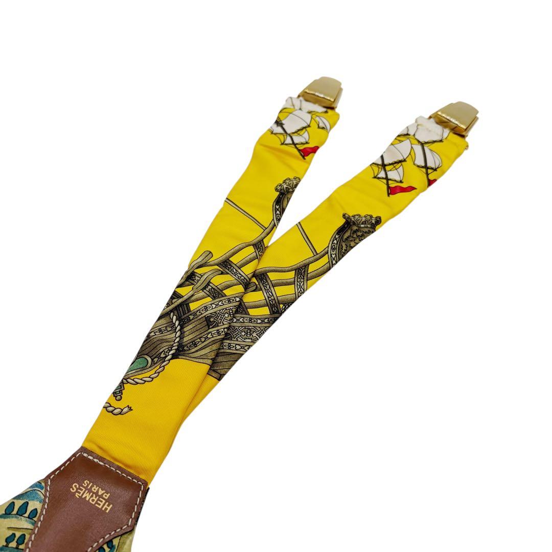 ⭐️美品⭐️ エルメス シルク サスペンダー イエロー ヴィンテージ 6