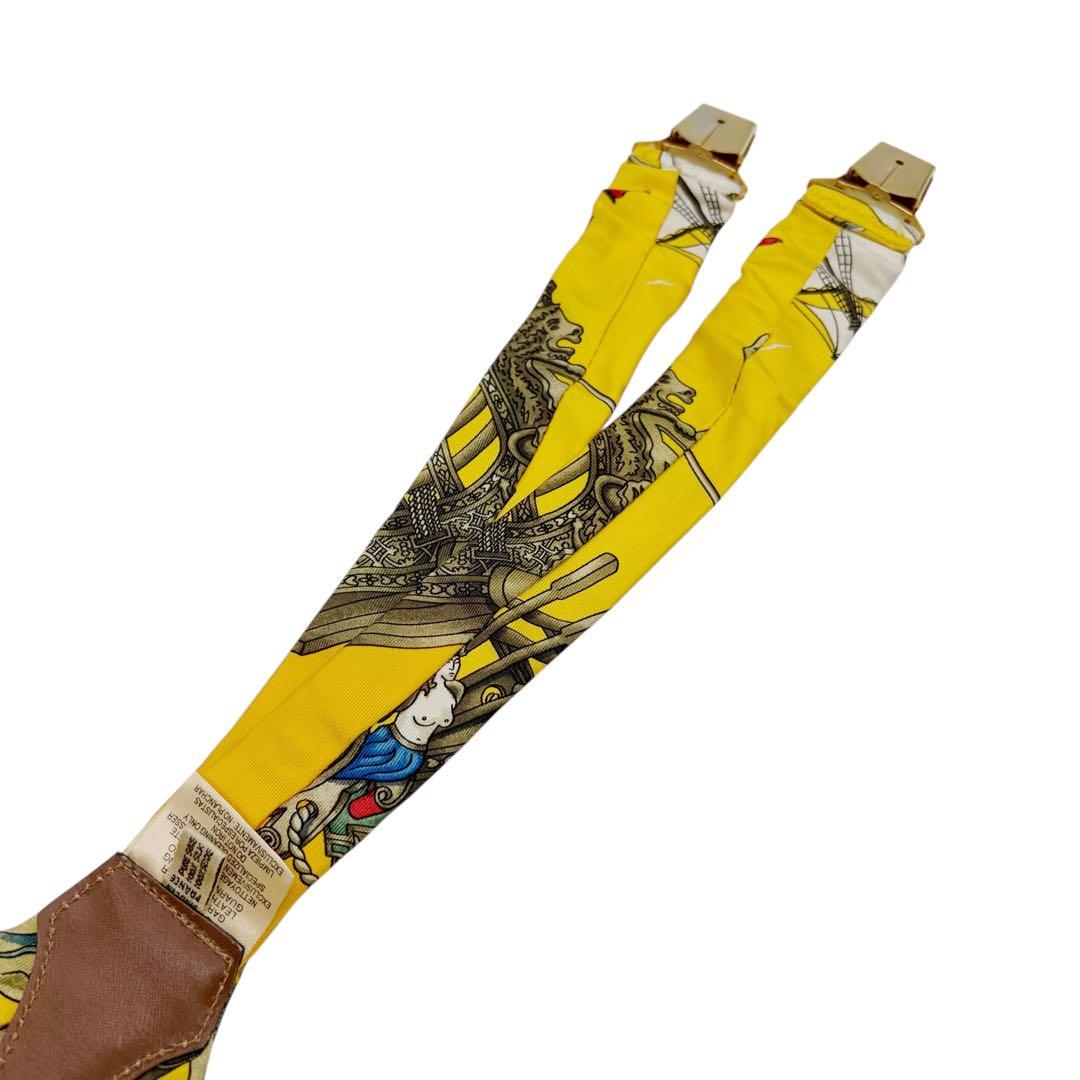⭐️美品⭐️ エルメス シルク サスペンダー イエロー ヴィンテージ 7