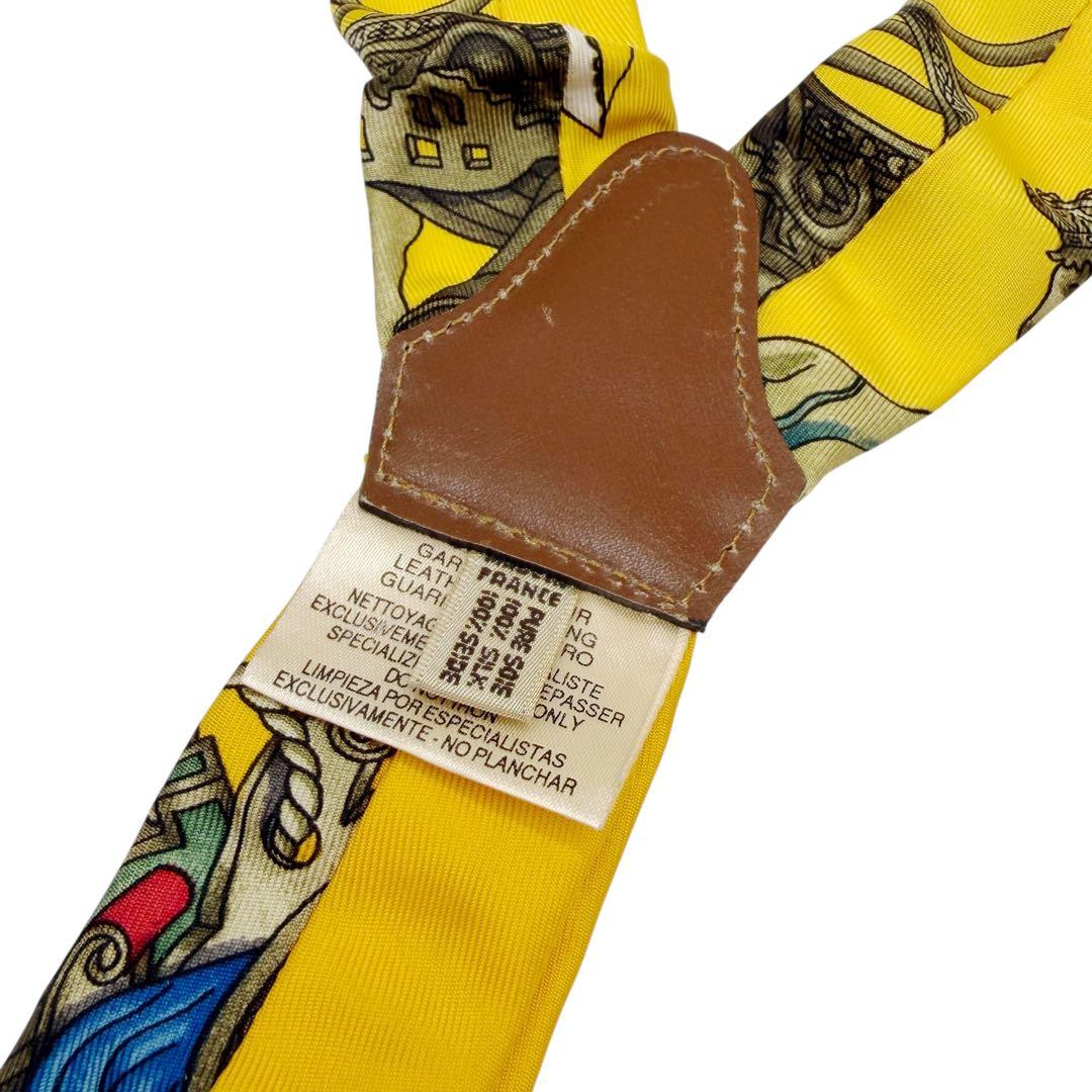 ⭐️美品⭐️ エルメス シルク サスペンダー イエロー ヴィンテージ 10