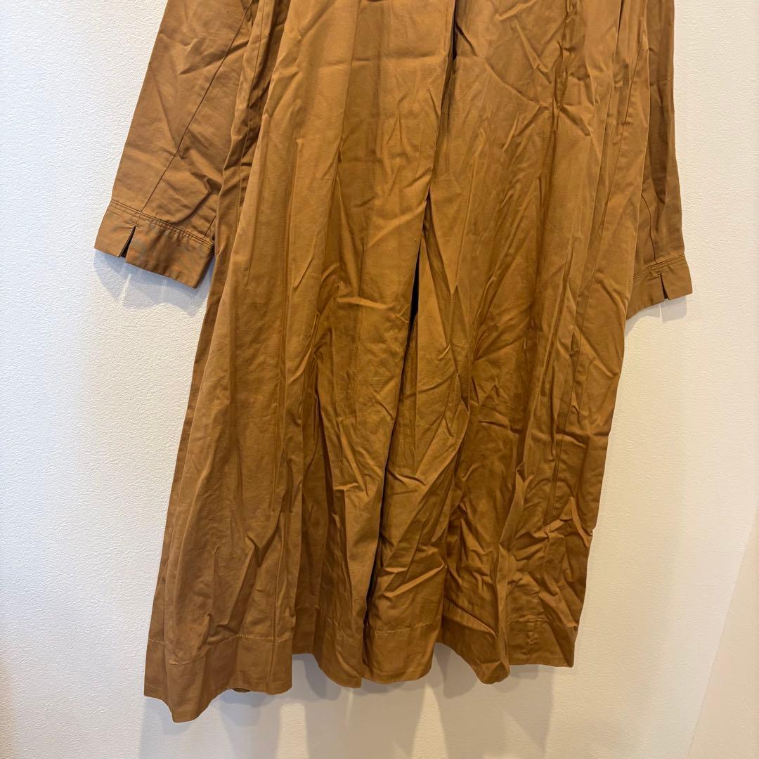 ニコアンド ロング　ワンピース フレア 長袖　茶色　ブラウン 3 L ポケット 12