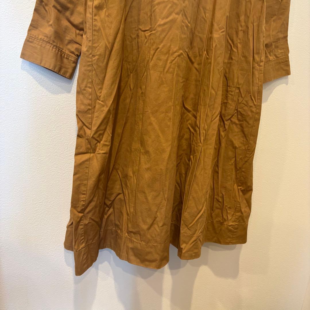 ニコアンド ロング　ワンピース フレア 長袖　茶色　ブラウン 3 L ポケット 5