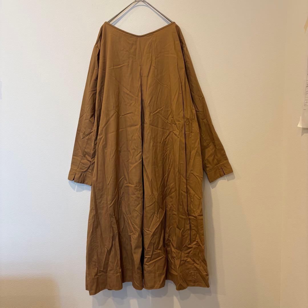 ニコアンド ロング　ワンピース フレア 長袖　茶色　ブラウン 3 L ポケット 8