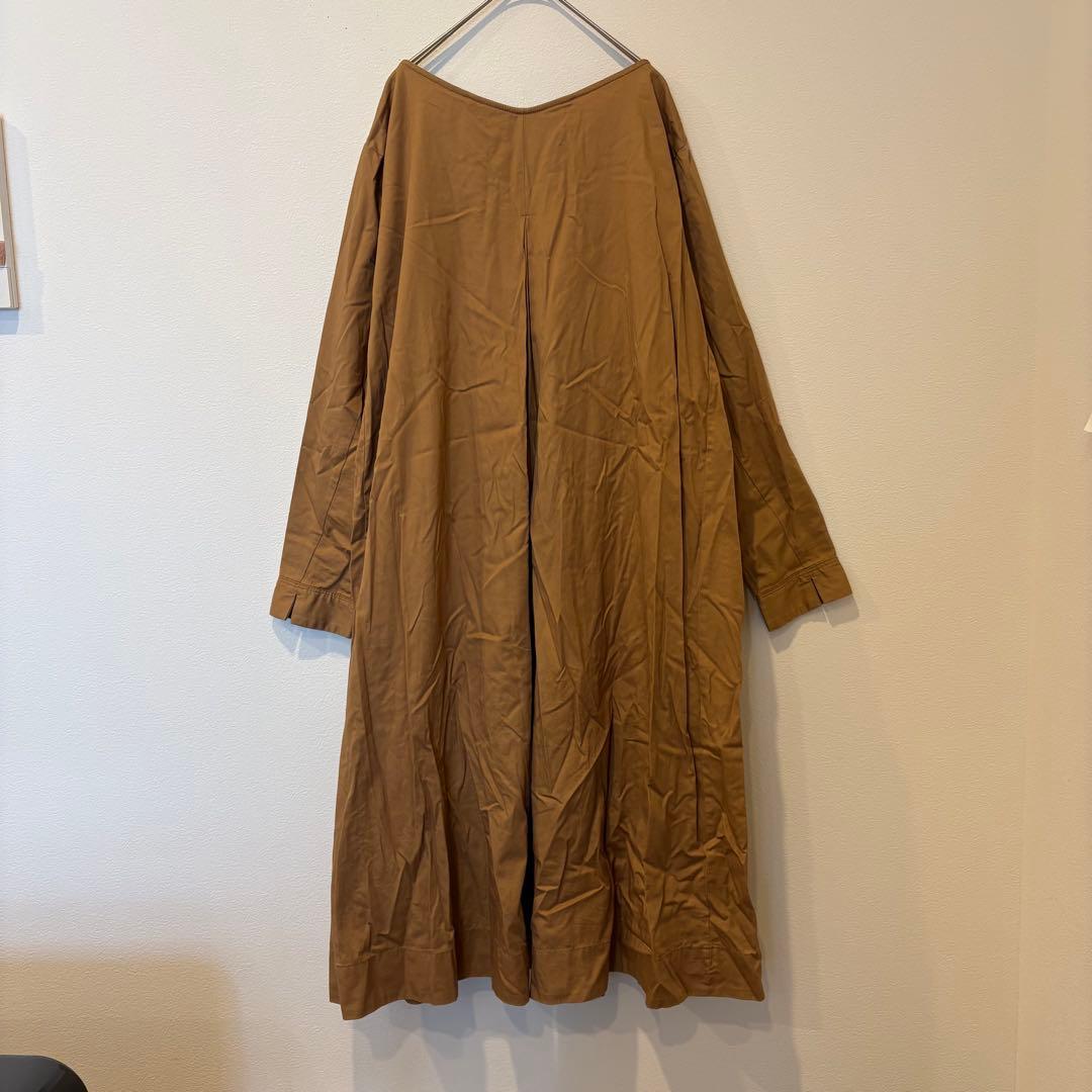 ニコアンド ロング　ワンピース フレア 長袖　茶色　ブラウン 3 L ポケット 9