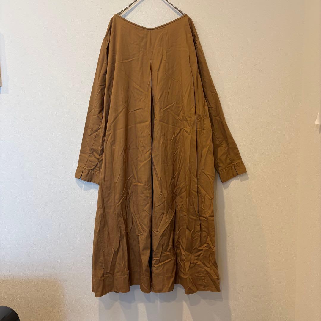 ニコアンド ロング　ワンピース フレア 長袖　茶色　ブラウン 3 L ポケット 10