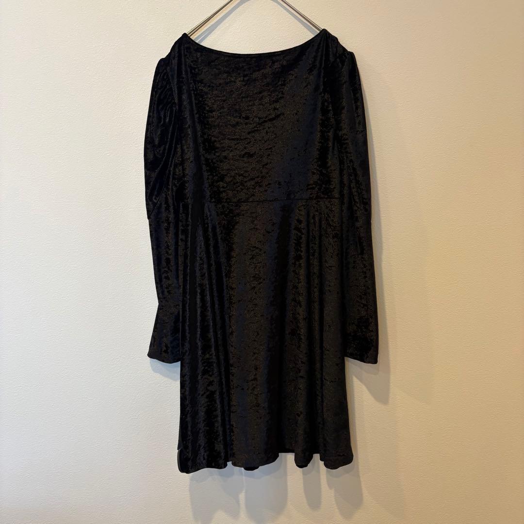 美品✨　ノーマカマリ フレアワンピース ベロア 長袖 黒　ブラック M 上品 6
