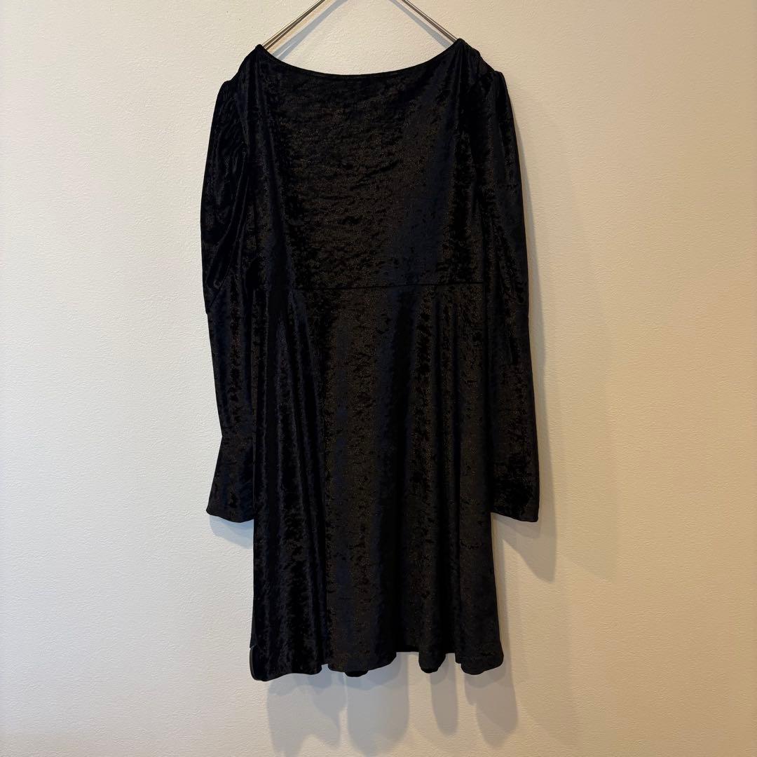 美品✨　ノーマカマリ フレアワンピース ベロア 長袖 黒　ブラック M 上品 7