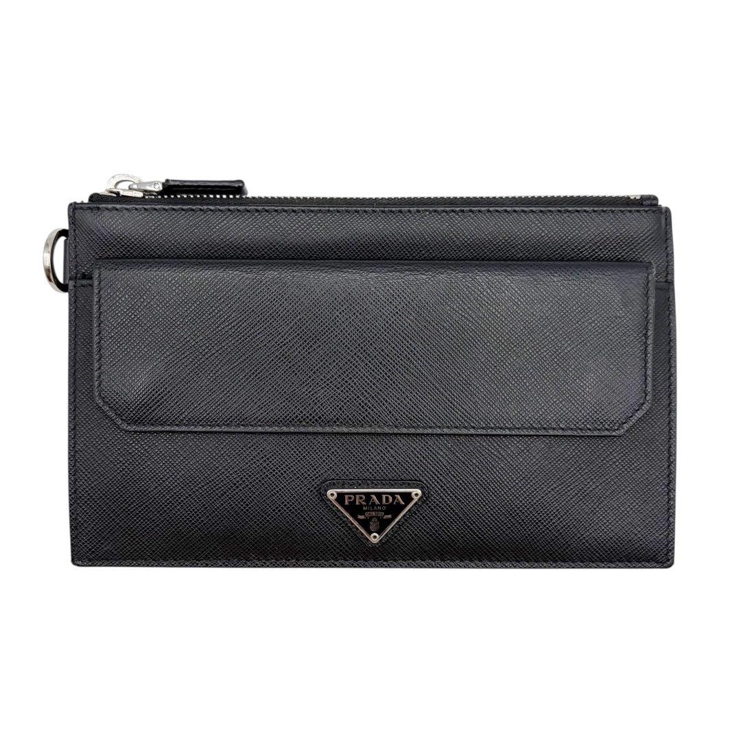 ⭐️美品⭐️ プラダ サフィアーノ トライアングル ポーチ ブラック 2