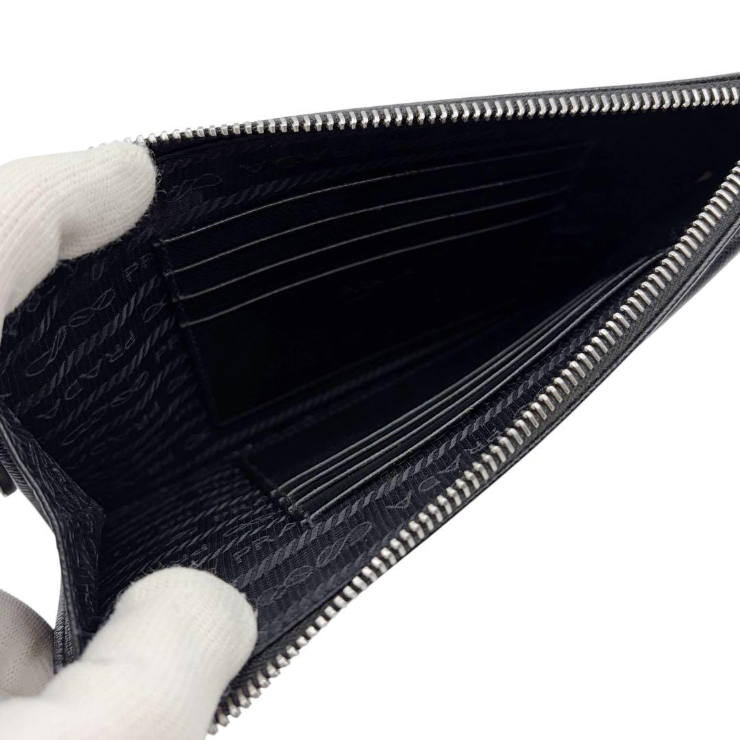 ⭐️美品⭐️ プラダ サフィアーノ トライアングル ポーチ ブラック 5