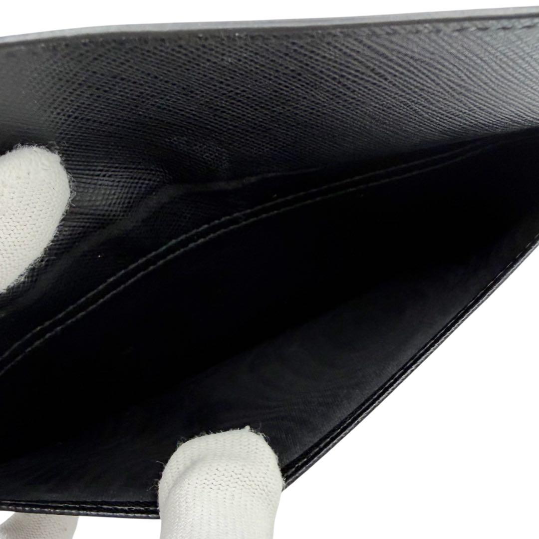 ⭐️美品⭐️ プラダ サフィアーノ トライアングル ポーチ ブラック 6