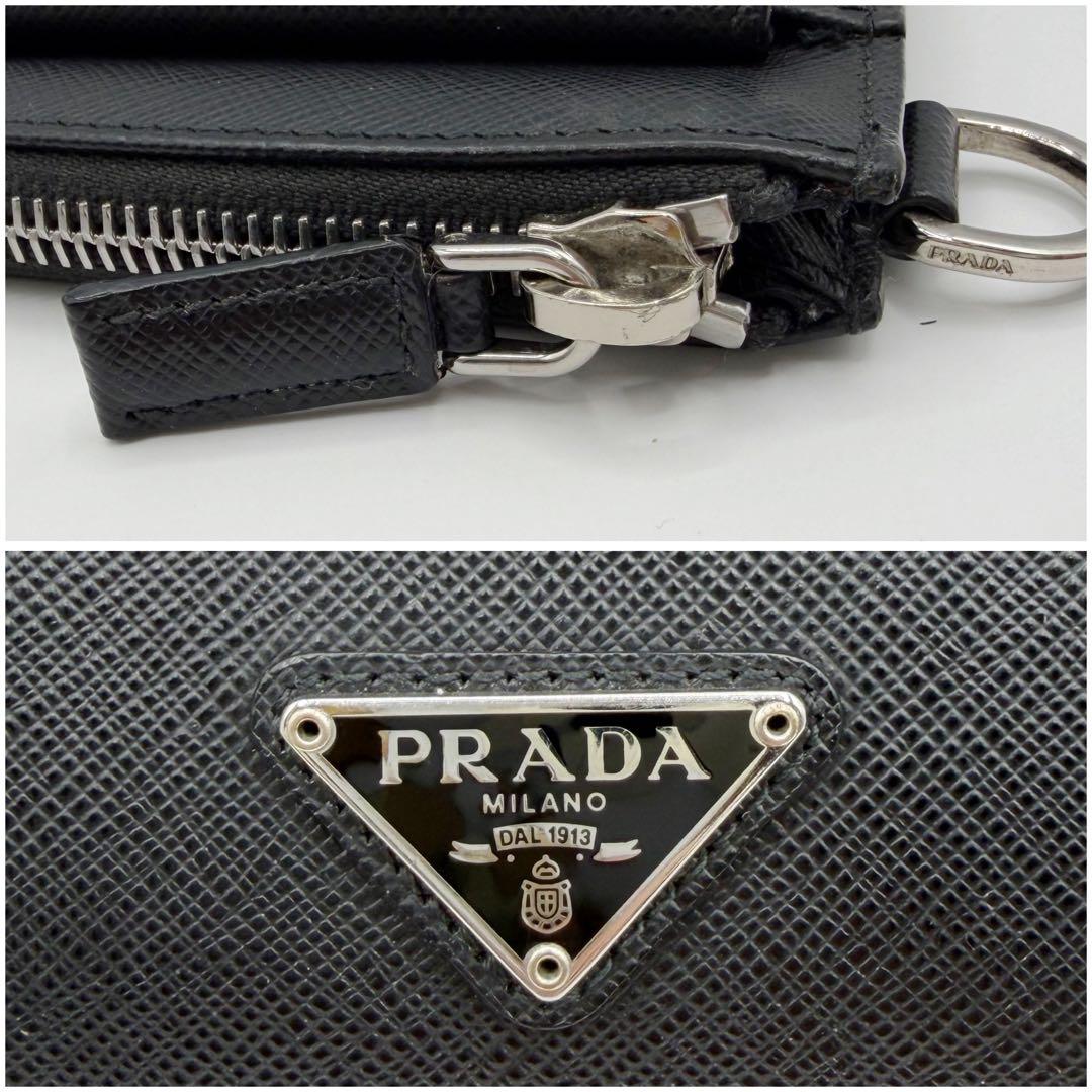 ⭐️美品⭐️ プラダ サフィアーノ トライアングル ポーチ ブラック 7
