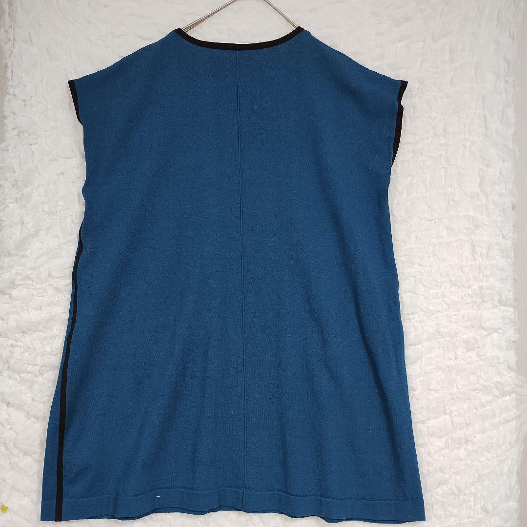 PART2 JUNKO SHIMADA 青いノースリーブチュニックゆったりXL 5