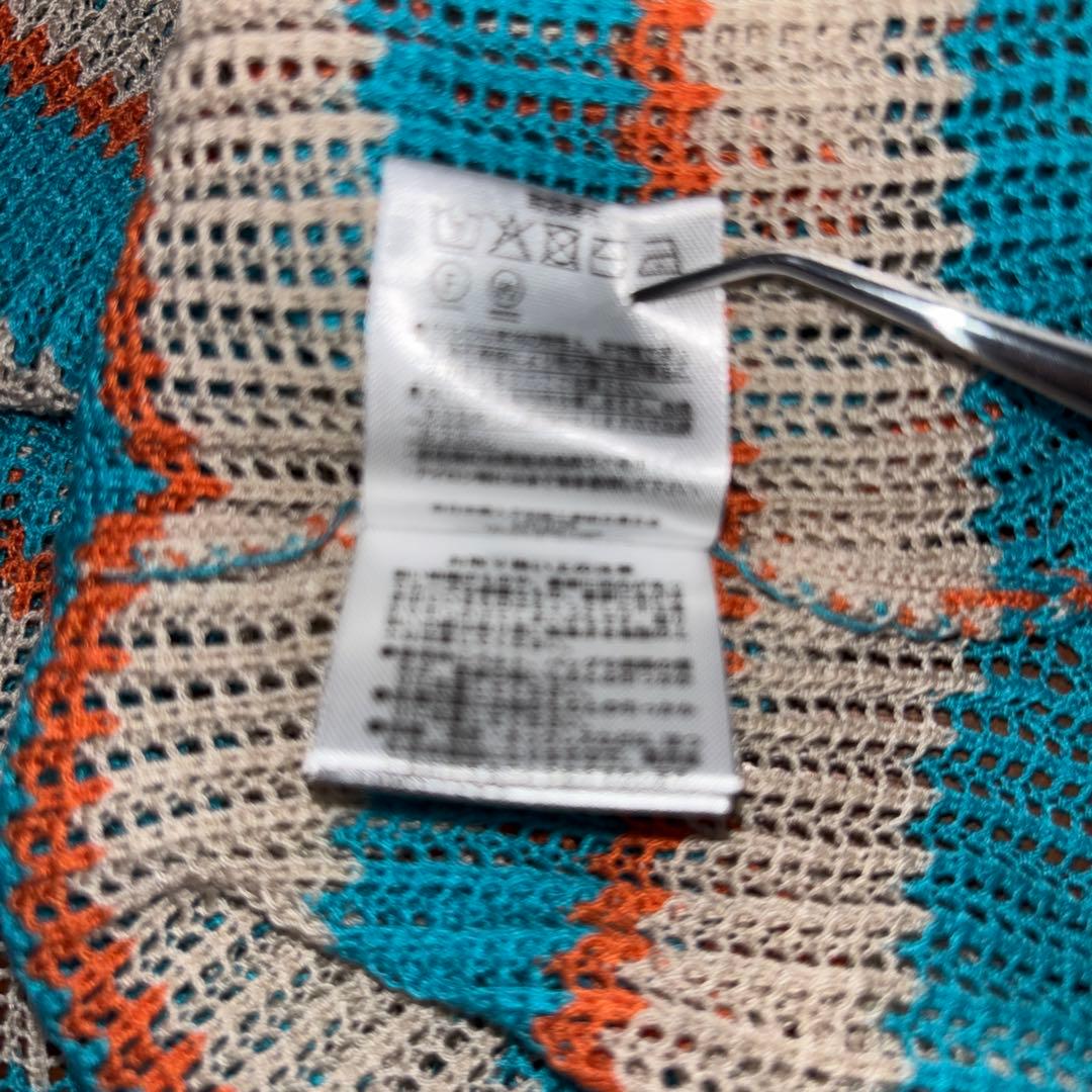 Denifits ストライプ メッシュボーダー半袖サマーニット L d697 13