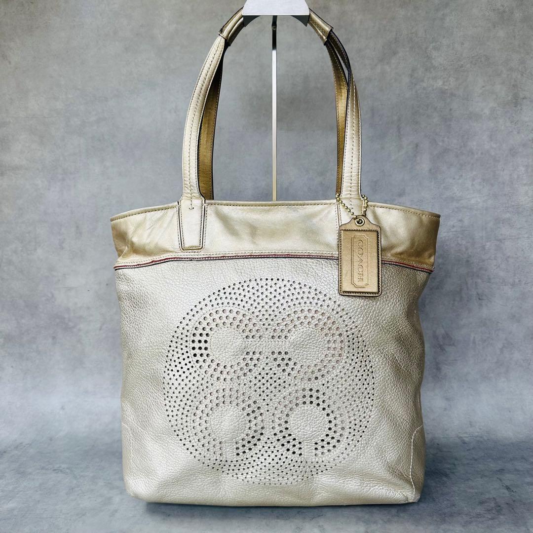COACH Audrey Metallic Leather Tote Bag 2