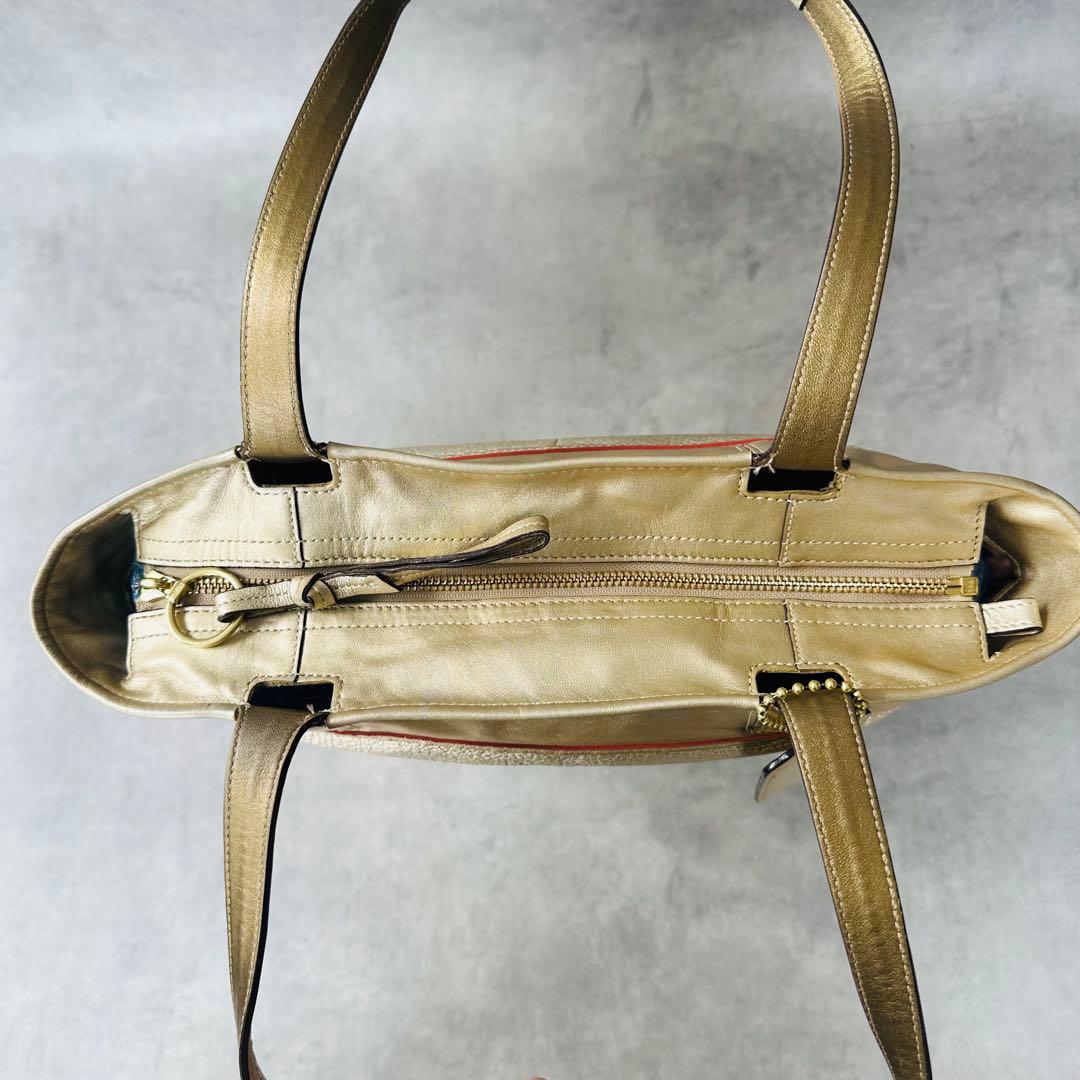 COACH Audrey Metallic Leather Tote Bag 12