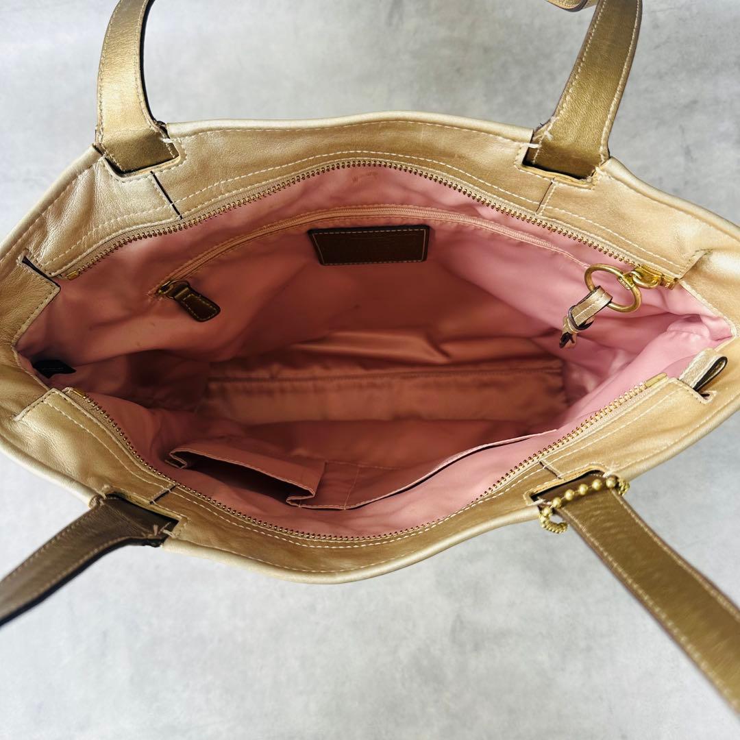 COACH Audrey Metallic Leather Tote Bag 13