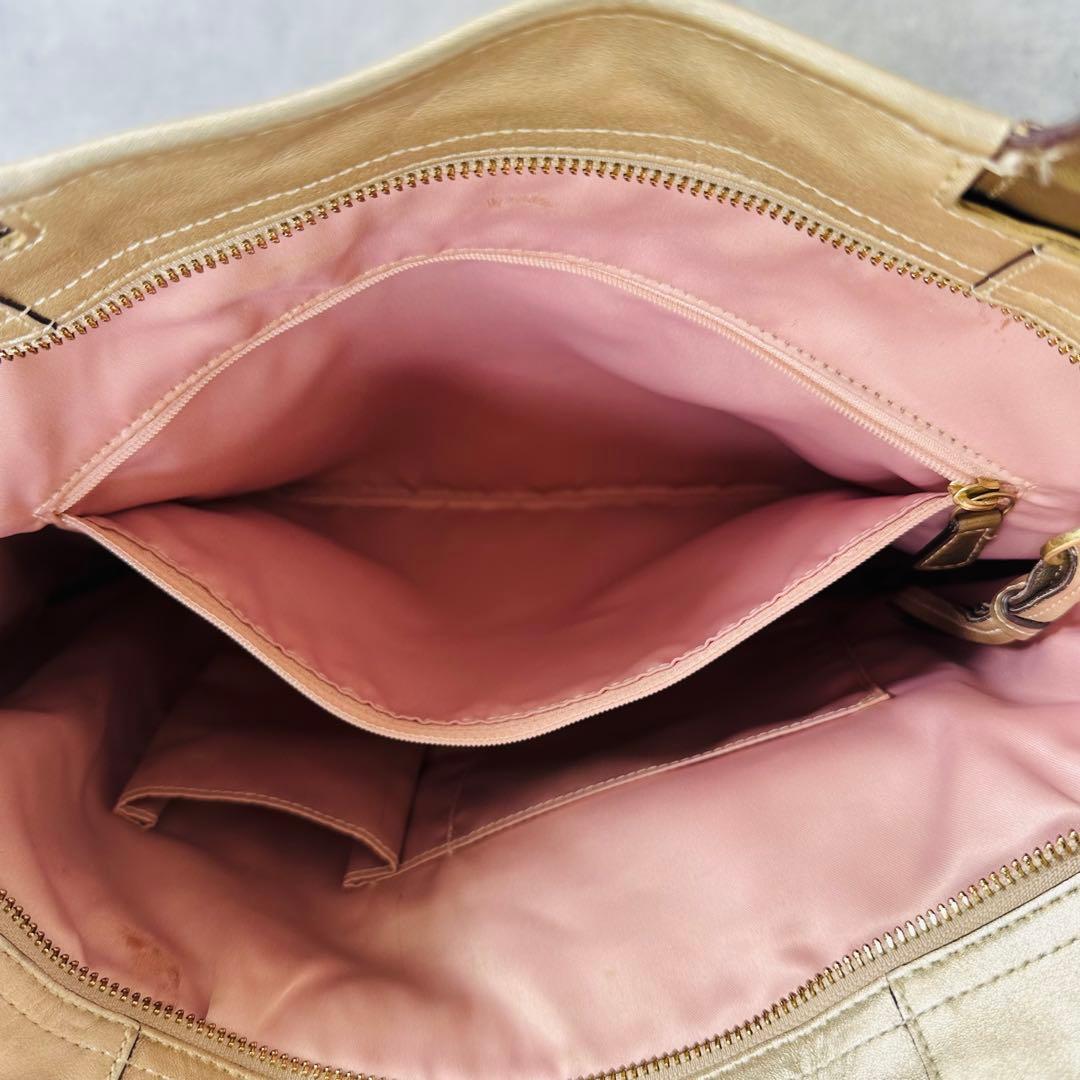 COACH Audrey Metallic Leather Tote Bag 15