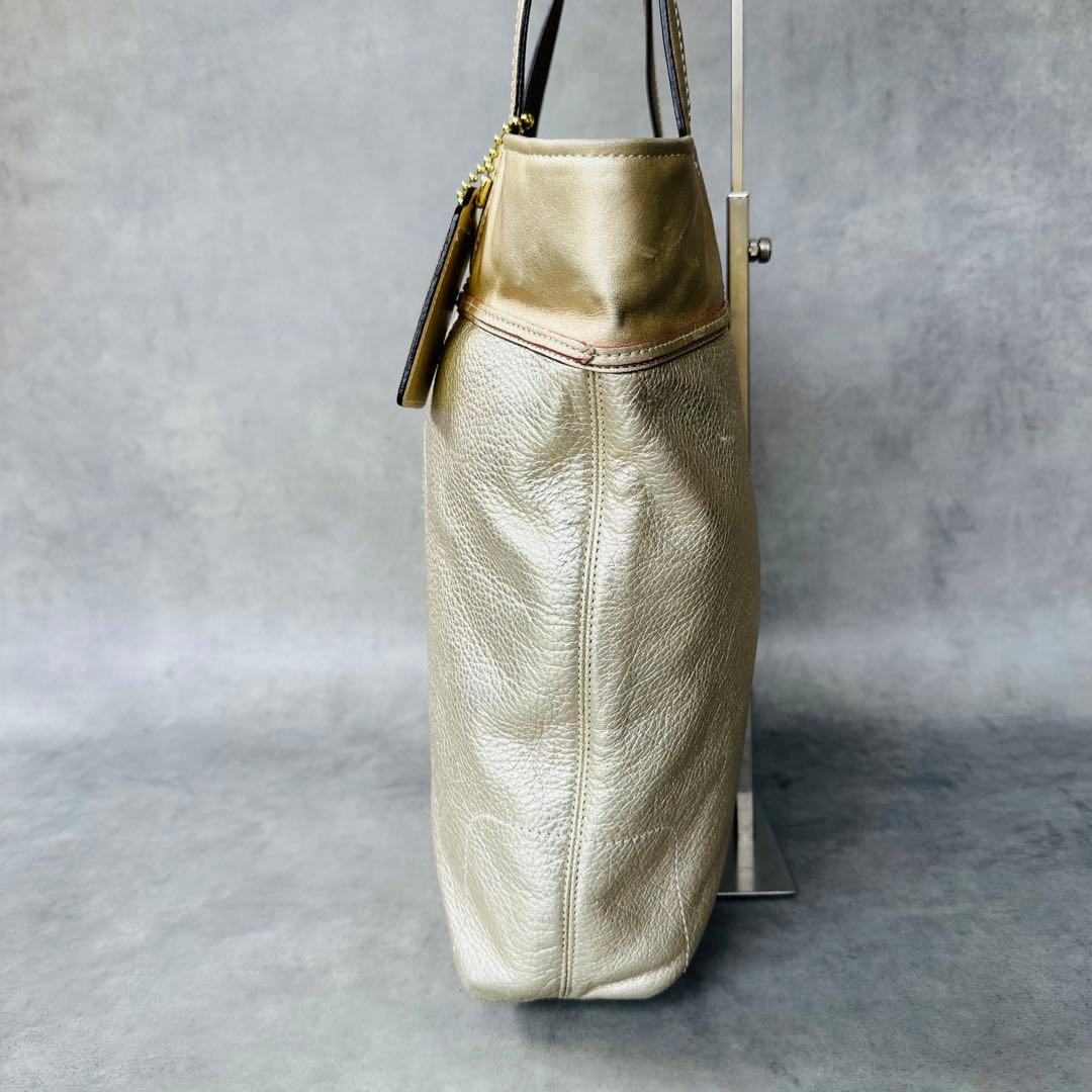 COACH Audrey Metallic Leather Tote Bag 4