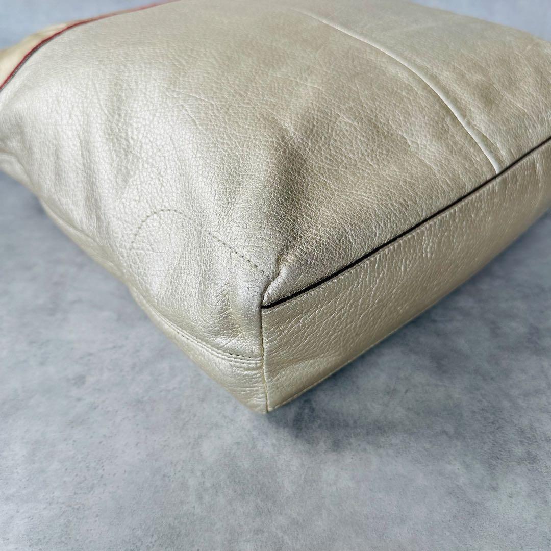 COACH Audrey Metallic Leather Tote Bag 10