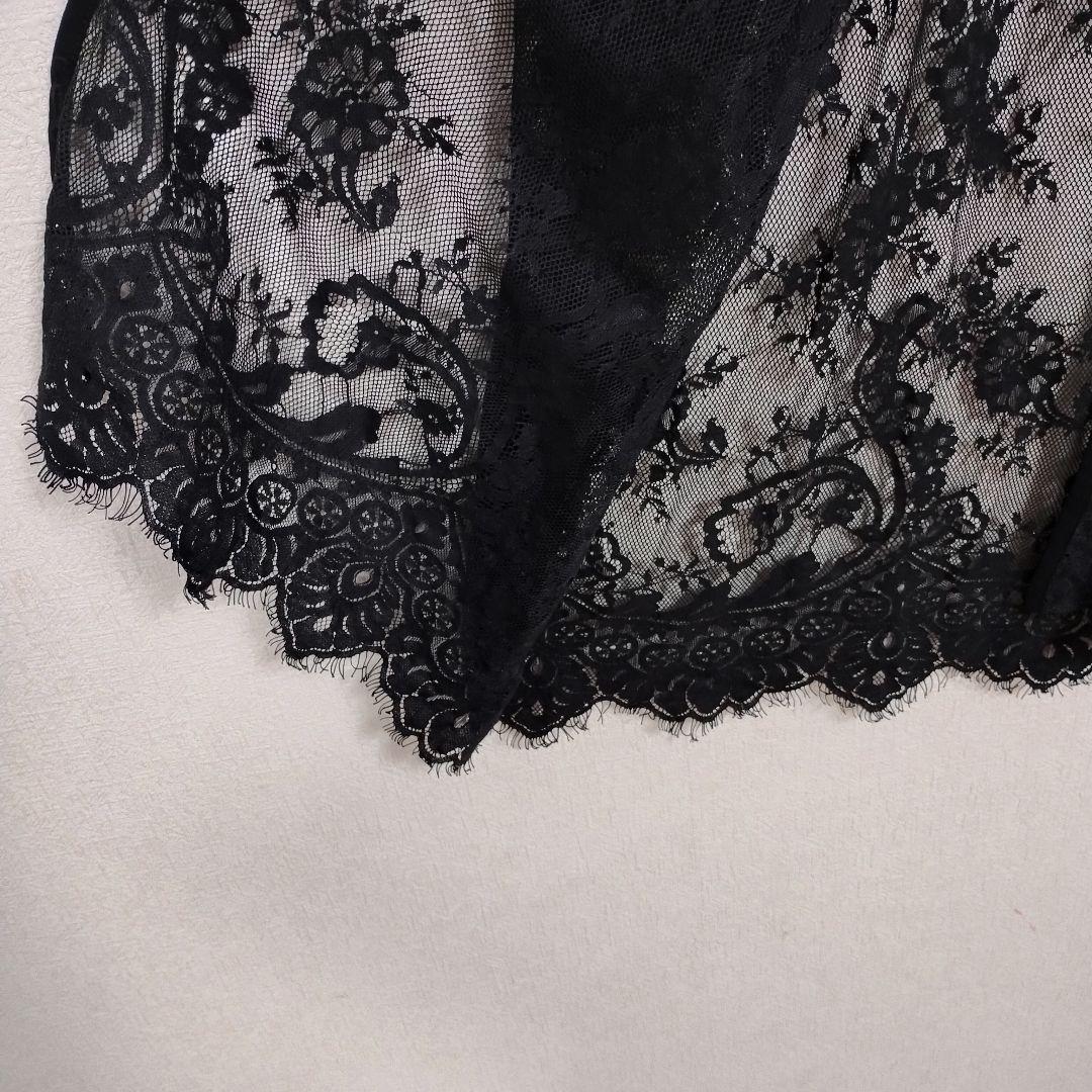 フリーズマート オールレース７分袖ブラックカーディガン F ロングワンピース 4