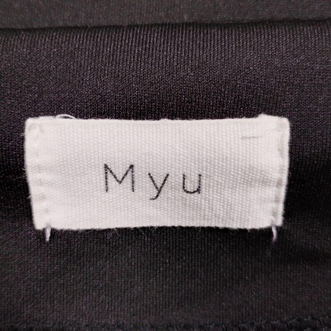 Myu ミュー ブラックノースリーブトップス Vネック パール装飾 Mスウェット 7