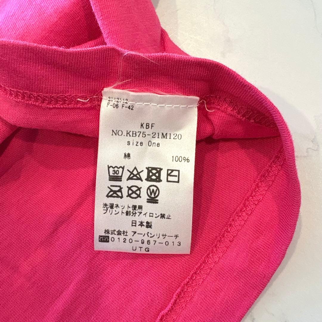 KBF ロゴ　Tシャツ 半袖 プリント ピンク One フリーサイズ 6
