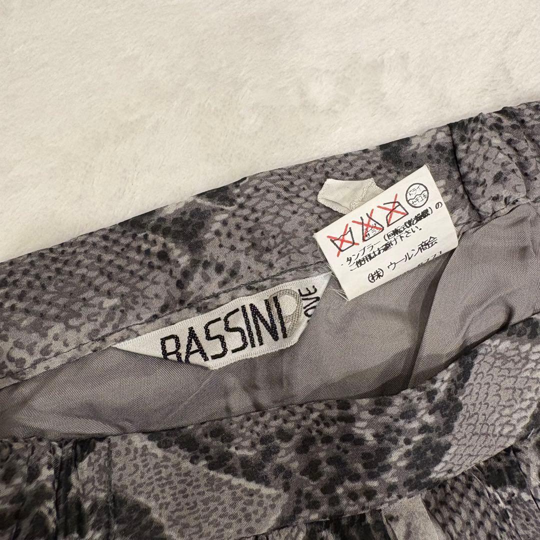 .ラッシーニ　アニマル柄　ロングスカート 蛇モノトーン グレー 11 上品 5