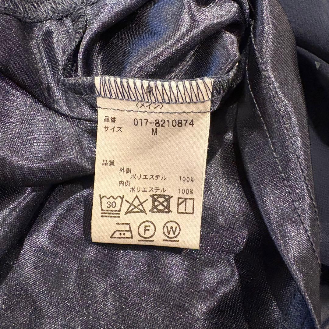 ナチュラルビューティーベーシック ブラウス シアー ドット 紺色　ネイビー M 8