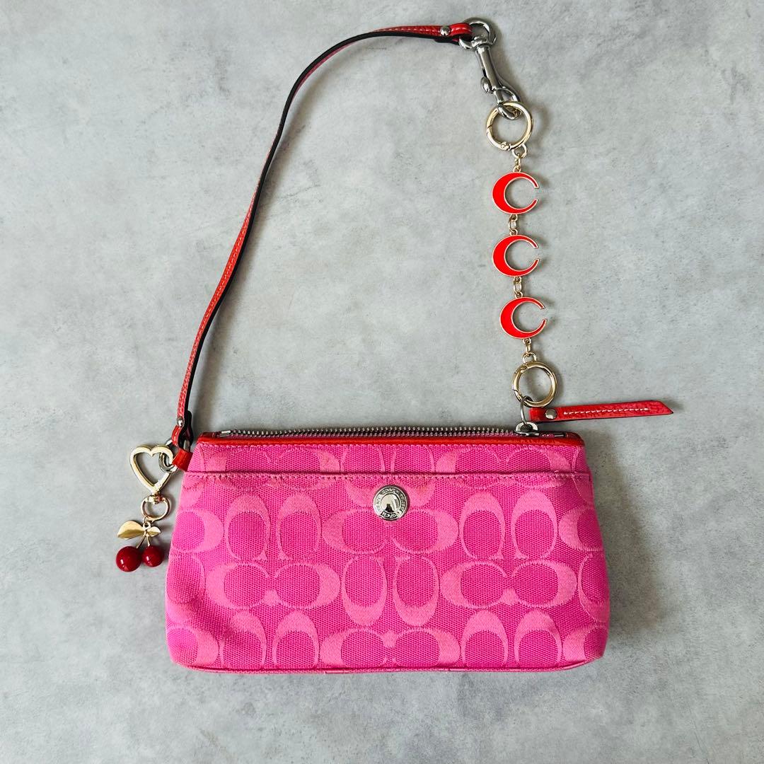 Y2K COACH PINK Signature Accessory Pouch