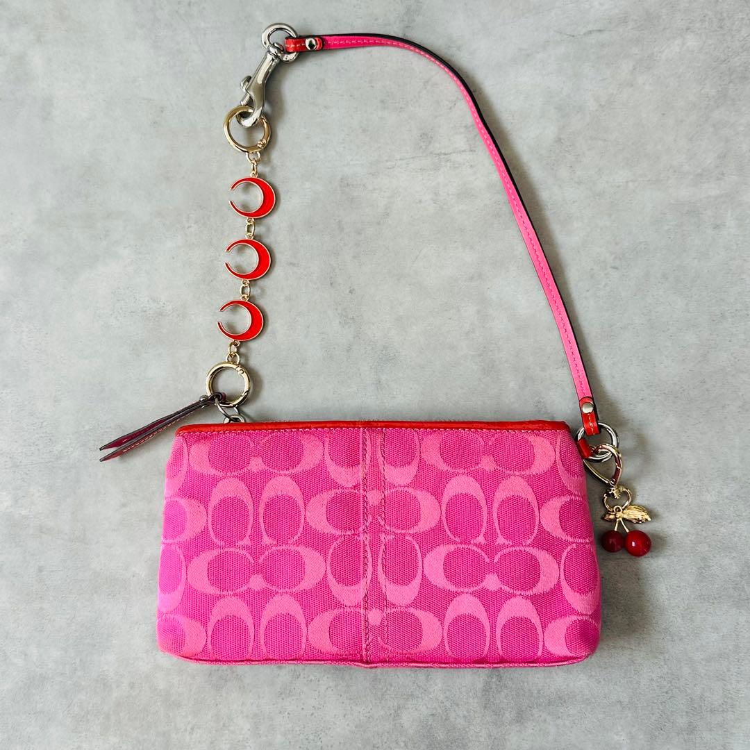 Y2K COACH PINK Signature Accessory Pouch 2