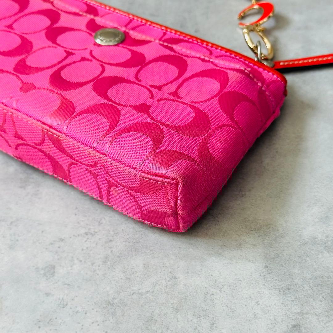 Y2K COACH PINK Signature Accessory Pouch 12