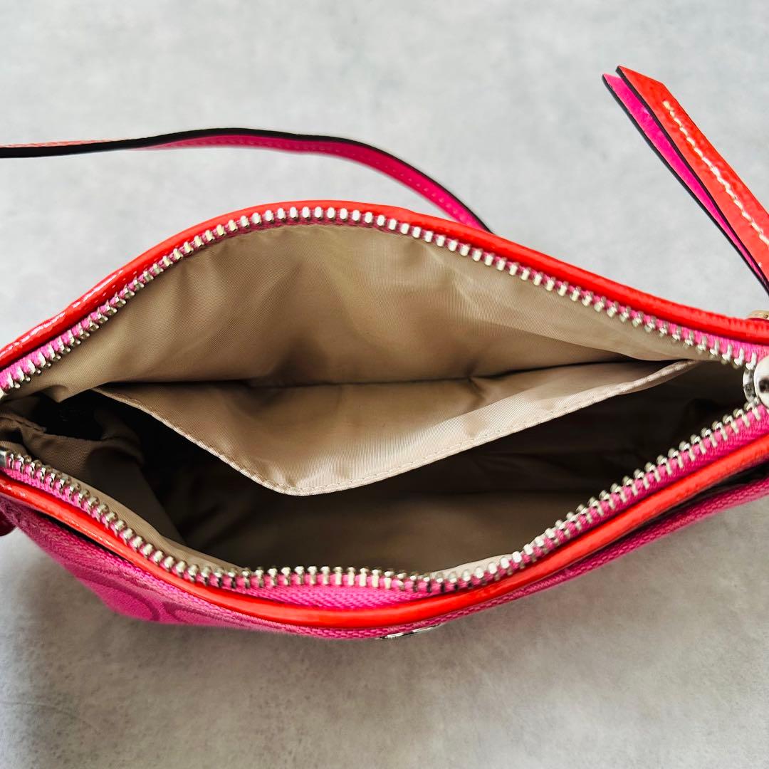 Y2K COACH PINK Signature Accessory Pouch 14