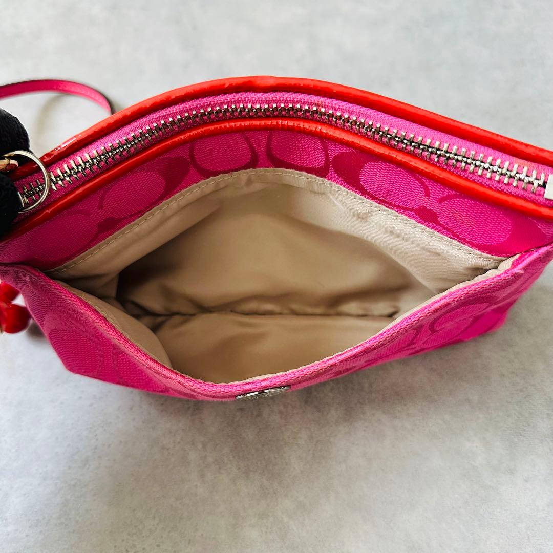 Y2K COACH PINK Signature Accessory Pouch 15