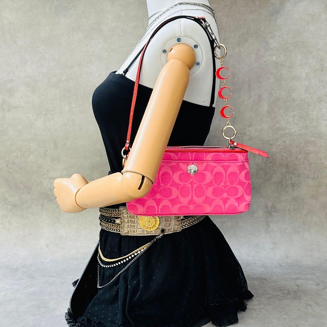 Y2K COACH PINK Signature Accessory Pouch 3