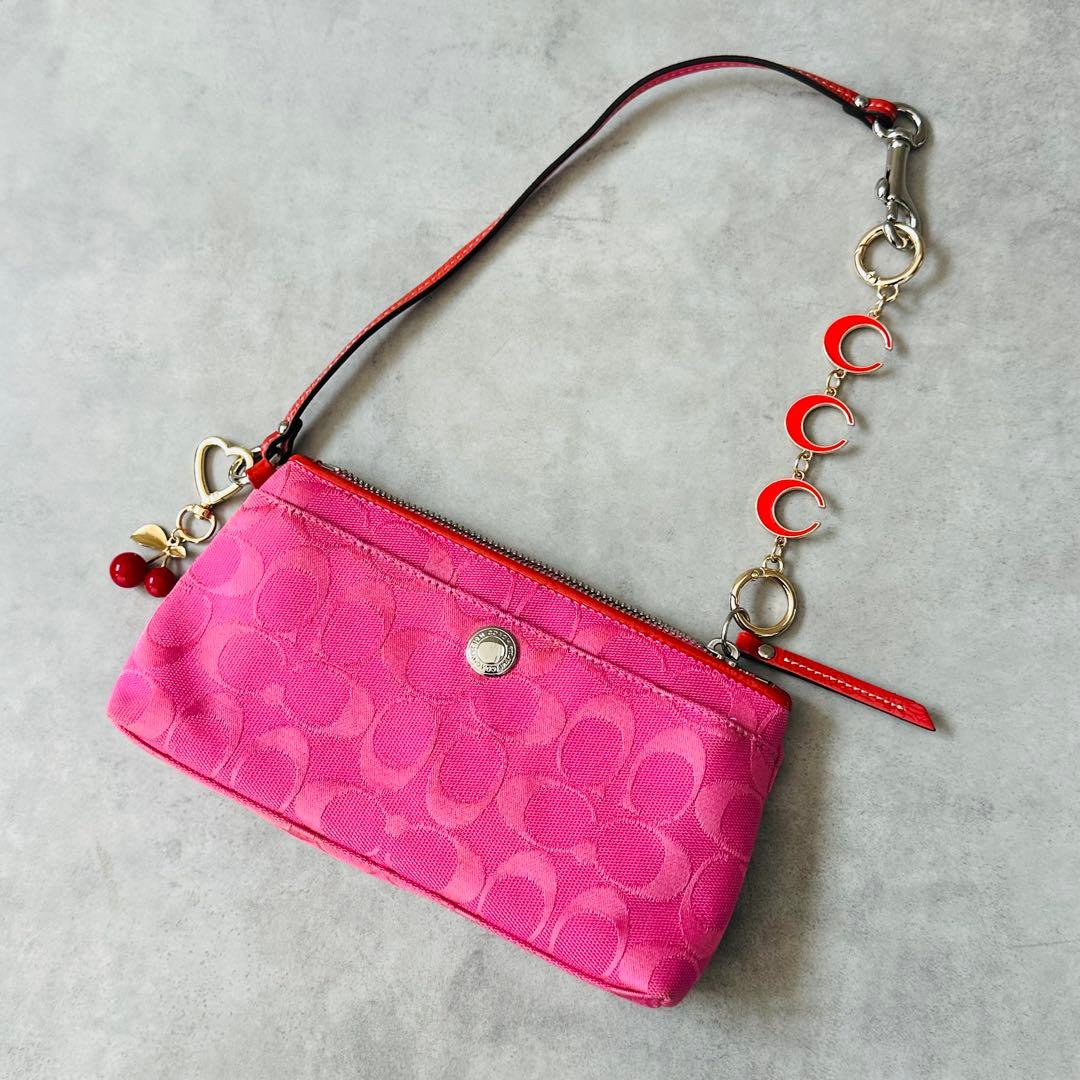 Y2K COACH PINK Signature Accessory Pouch 4