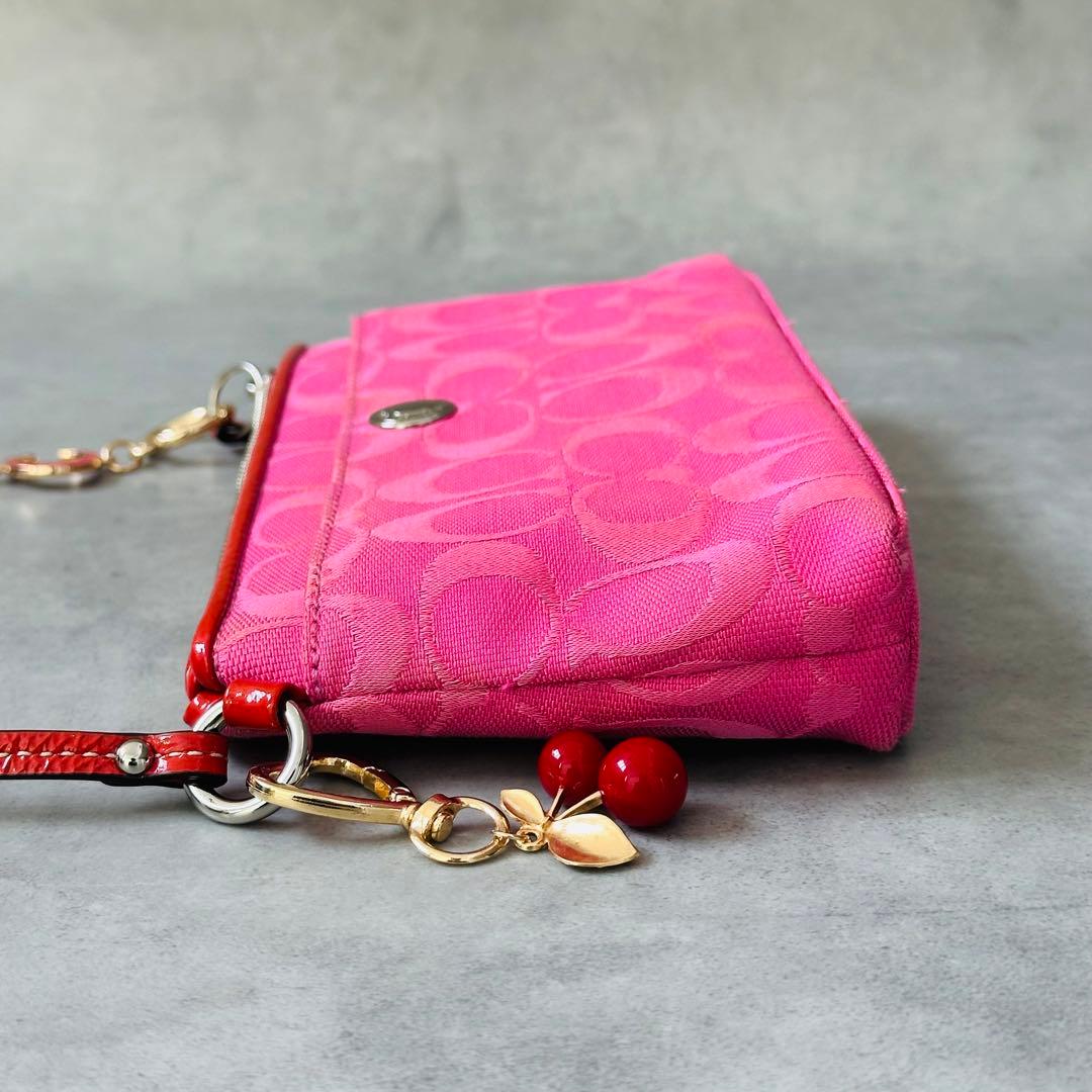 Y2K COACH PINK Signature Accessory Pouch 5
