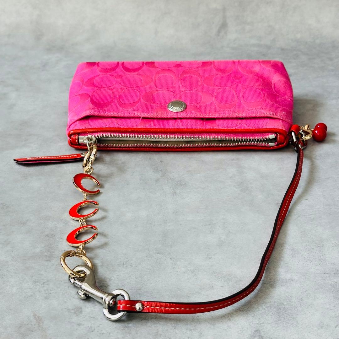 Y2K COACH PINK Signature Accessory Pouch 8