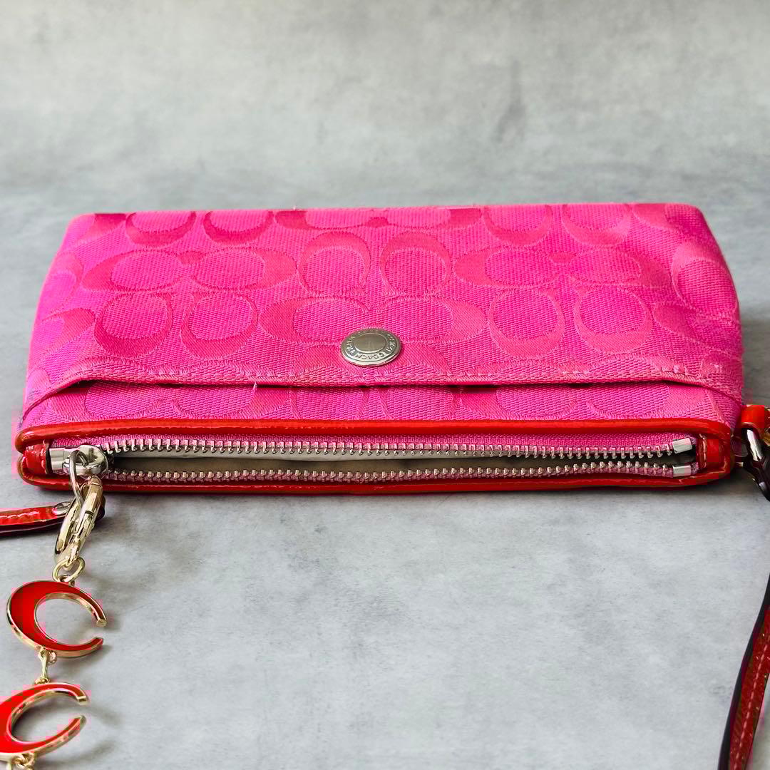 Y2K COACH PINK Signature Accessory Pouch 9