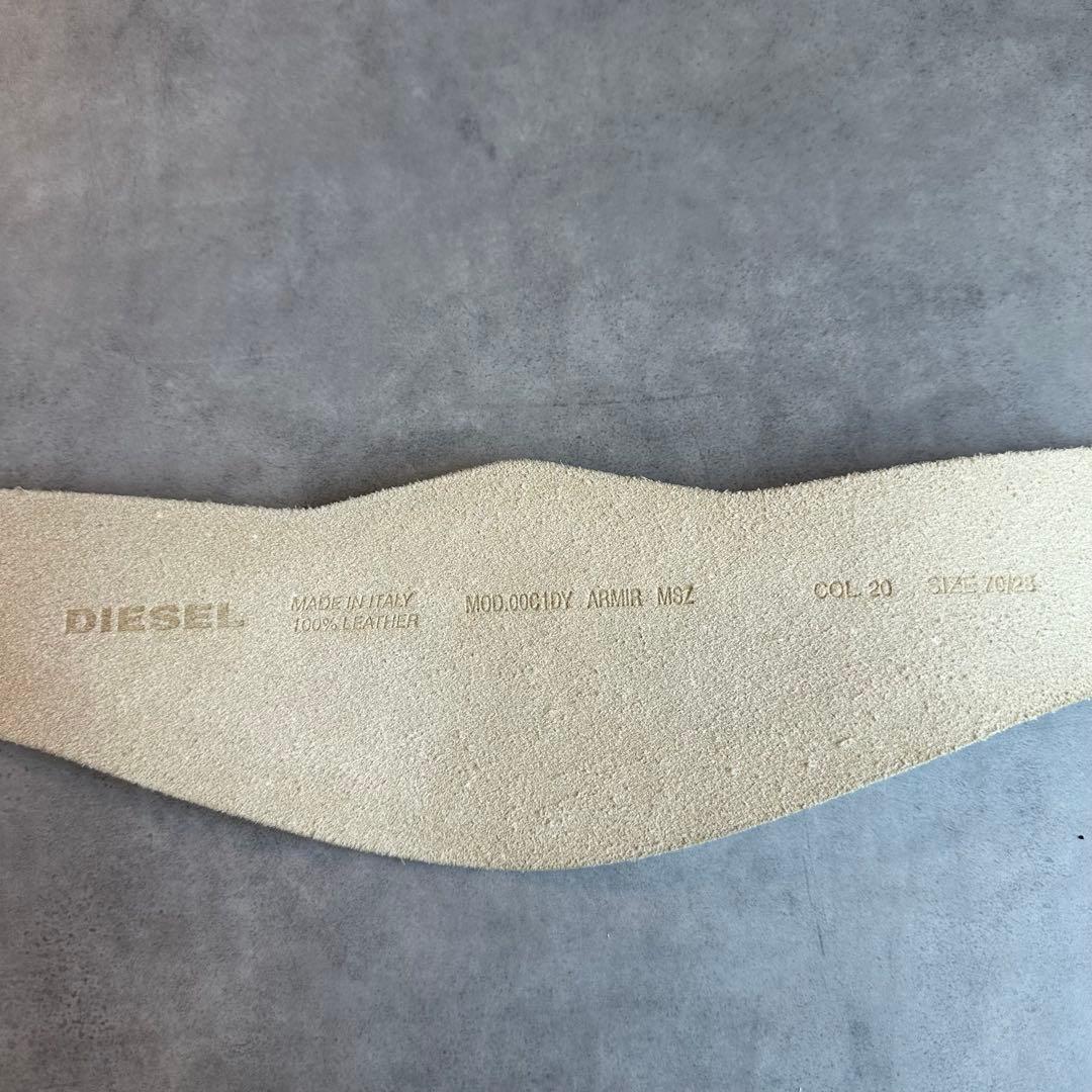 DIESEL Embossed white leather waist belt 6