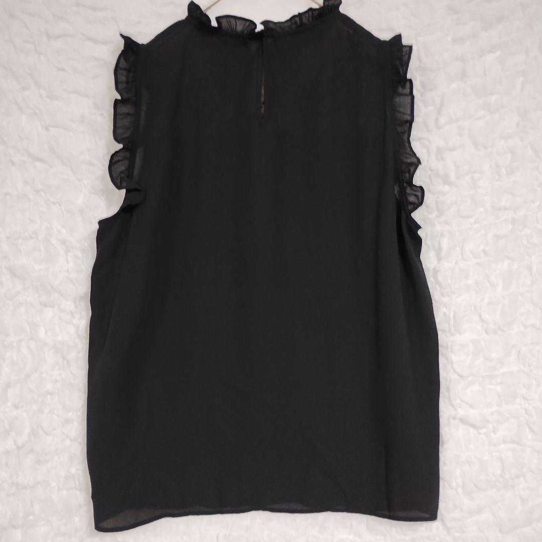 ザラベーシック 黒のレースノースリーブトップス M フォーマル シフォン 5
