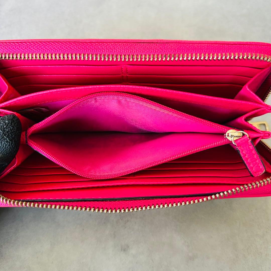 COACH Signature Zip Around Wallet PINK 11
